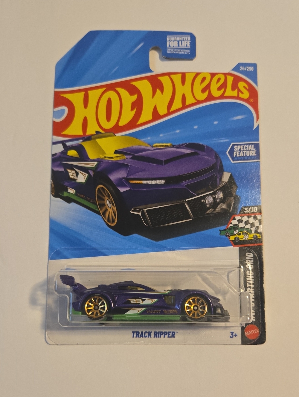 Mattel Hot Wheels Track Ripper Purple and Yellow Die-Cast Race Car